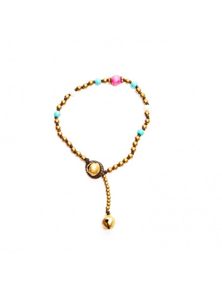 Pulsera de bronce combinada con piedras .