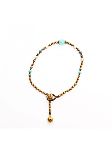 Pulsera de bronce combinada con piedras .