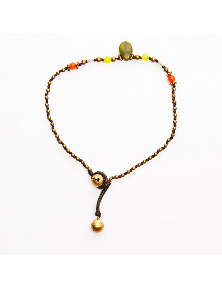 Tobilleras de bronce y piedras .