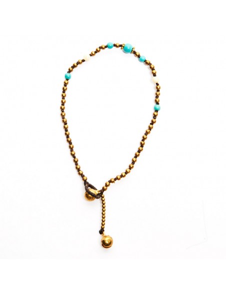 Tobilleras de bronce y piedras .