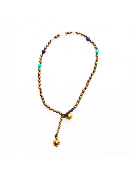 Tobilleras de bronce y piedras .