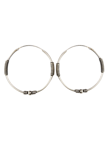 Aros Bali de plata . Diámetro de 1,8x22mm.