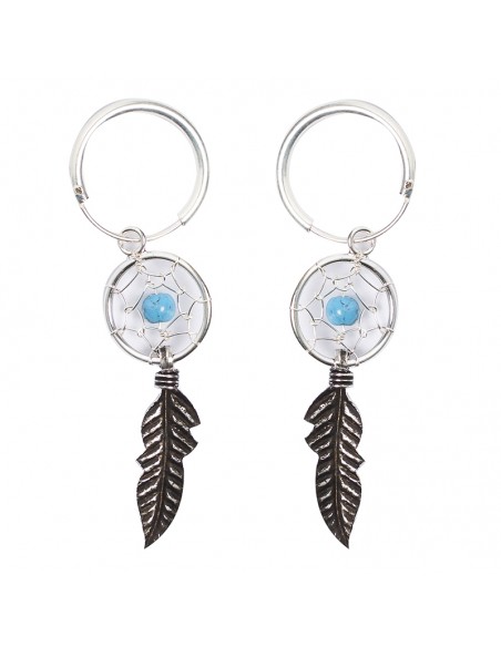 Aro de plata lisa con atrapaueños .