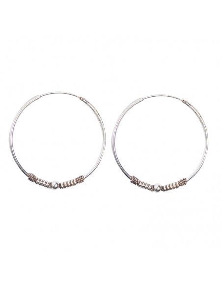 Aro Bali de plata .Diámetro de 1,5x40mm.