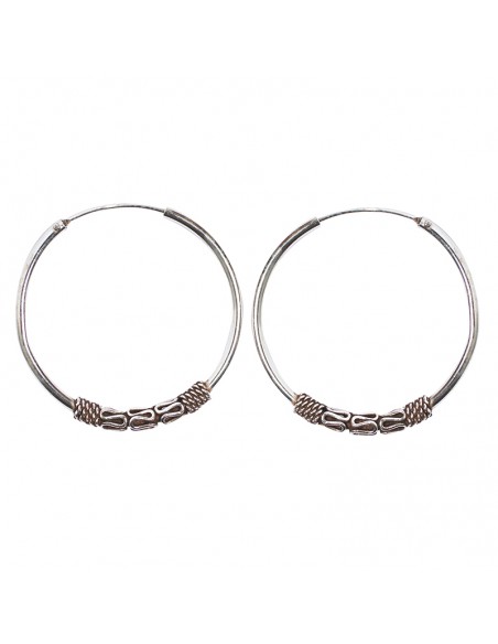 Aro Bali de plata . Diámetro de 1,5x20mm.