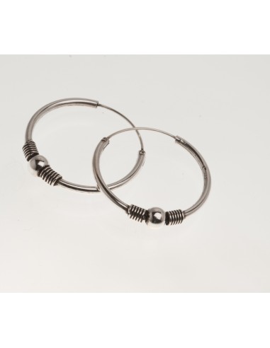 Aro Bali de plata . Diámetro de 1,5x16mm.