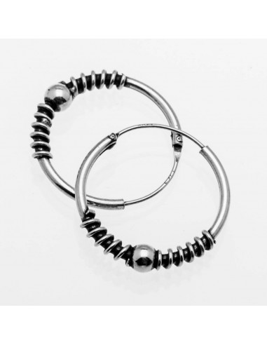 Aro Bali de plata . Diámetro de 1,5x35mm.