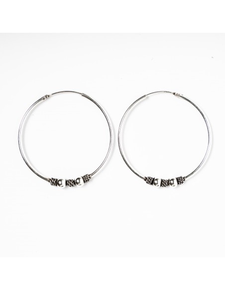 Aro Bali de plata . Diámetro de 1,5x16mm.