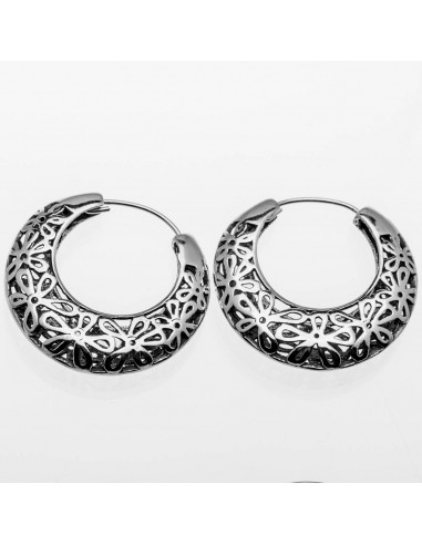 Aro "Pirata" calado de plata .Diámetro de 35mm.