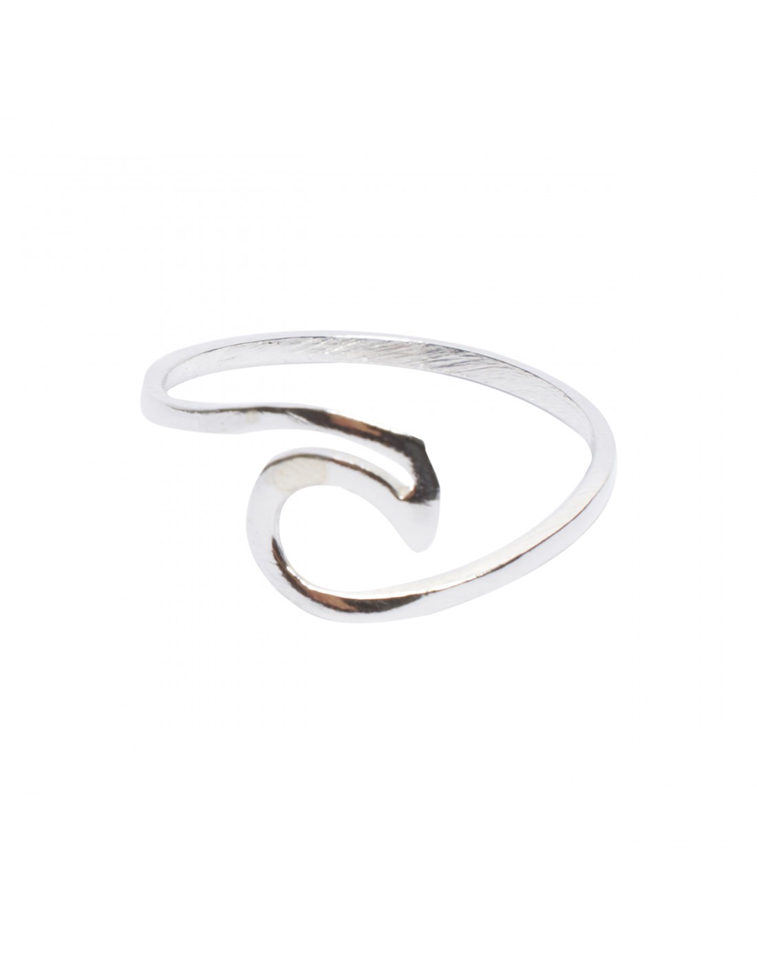 Anillo Mujer Ola En Plata De Ley 925 - Diseño Elegante, Ajustable, Para Fiesta Y Noche