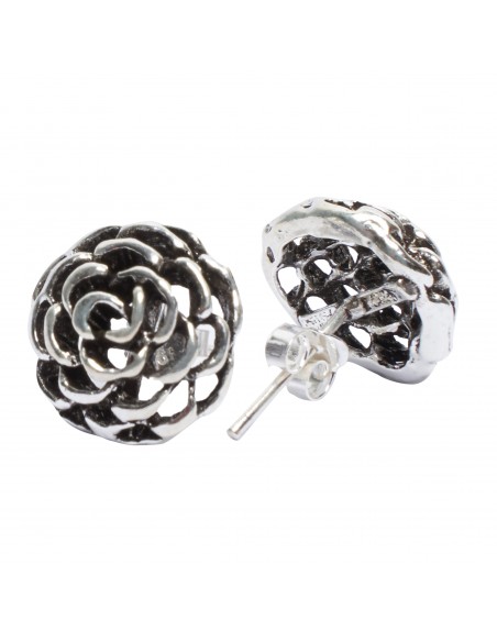 Pendiente "Flor" de plata .