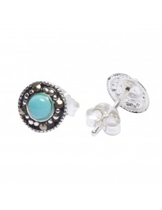 Pendiente de plata , color turquesa.