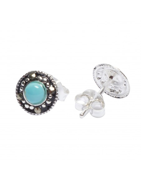 Pendiente de plata , color turquesa.