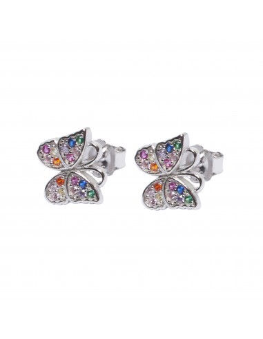 Pendiente "Mariposa" de plata con zirconitas...