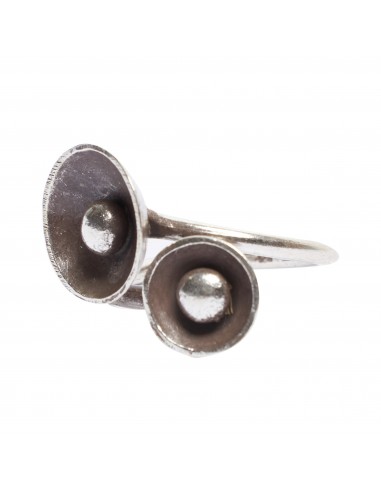Anillo étnico "Doble círculo" de plata .